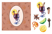 Watercolor mulled wine