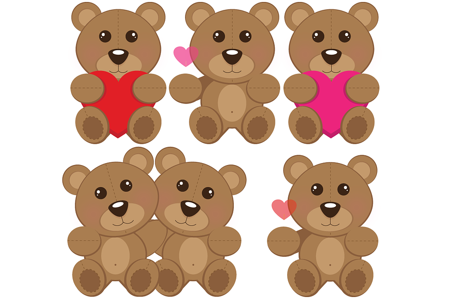 Clip Art Valentine Teddy Bears