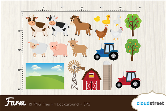 Farm Clip Art in Illustrations - product preview 2