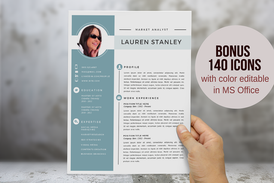 Elegant 2 in 1 Word resume template in Resume Templates - product preview 8