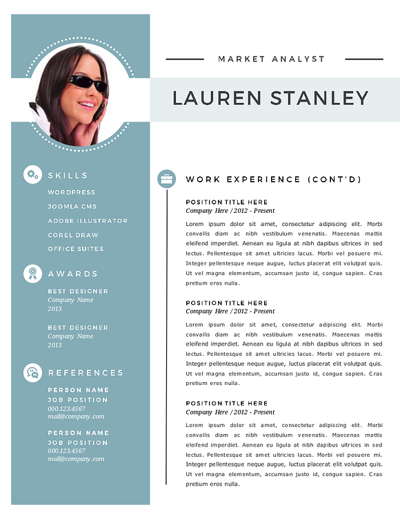 Elegant 2 in 1 Word resume template in Resume Templates - product preview 3