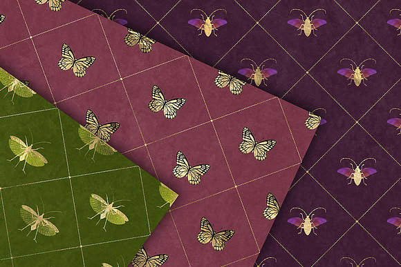 Golden Jewel Bug Digital Paper in Patterns - product preview 1