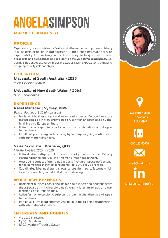 2 in 1 stylish Word photo resume in Resume Templates - product preview 3