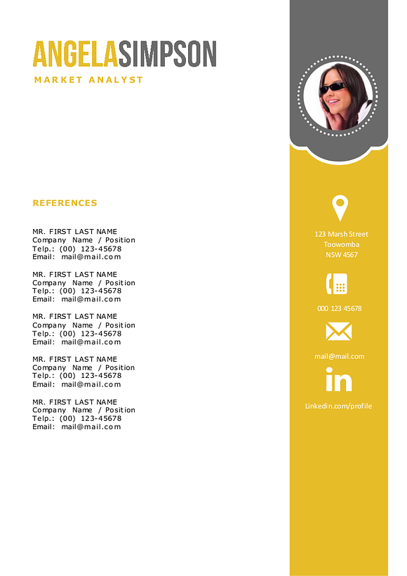 2 in 1 stylish Word photo resume in Resume Templates - product preview 2