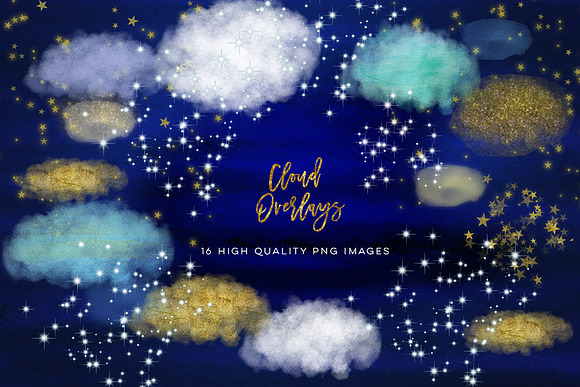 Starry Night Overlays, Star clipart in Illustrations - product preview 1