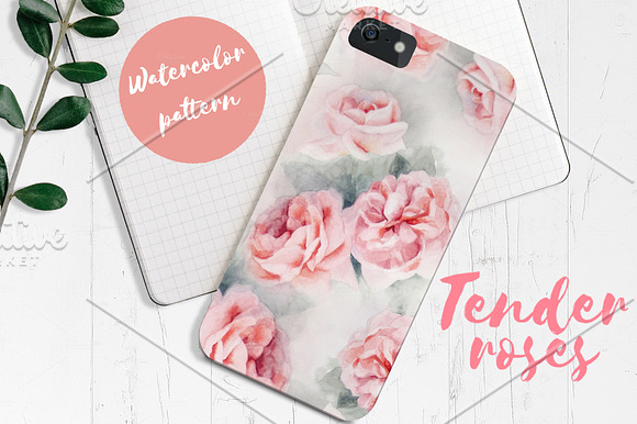Tender roses pattern in Patterns - product preview 1