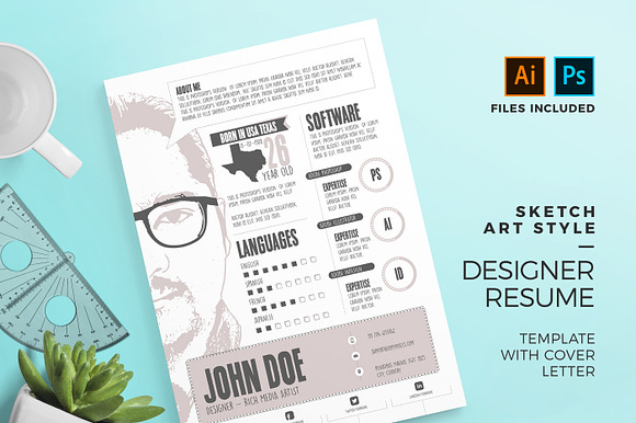 Graphic Designer Resume/CV Template in Resume Templates - product preview 7