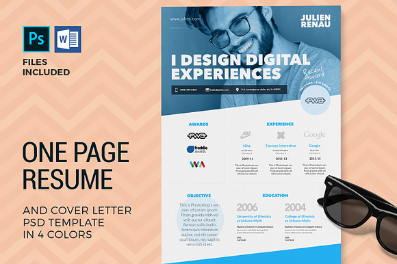 One Page Resume CV & Cover Letter in Letter Templates - product preview 7