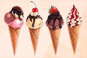 Ice cream illustrations kit