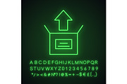 Unboxing neon light icon