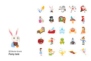 Fairy tale color vector icons