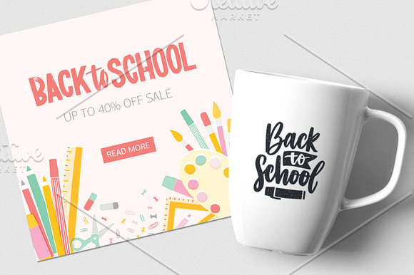 Back to school sale advertisement in Illustrations - product preview 8