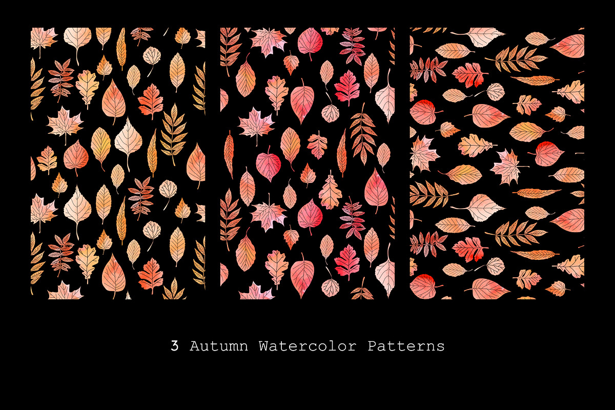 Seamless pattern with autumn leaves in Graphics - product preview 8