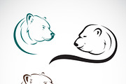 Group of bear head design. Animal.