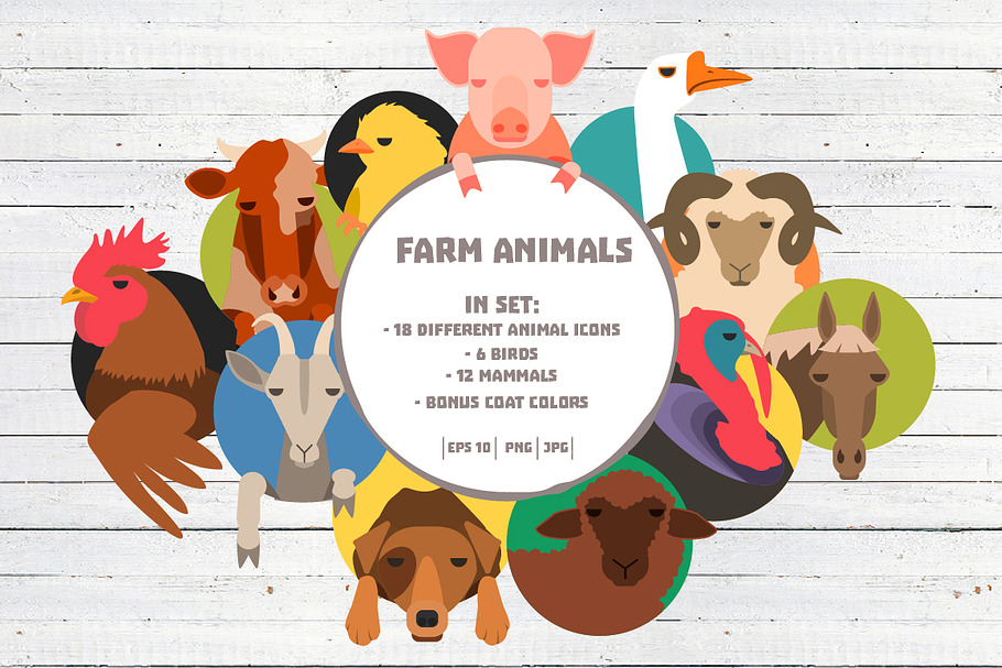 Farm animals icons big bundle in Animal Icons - product preview 8