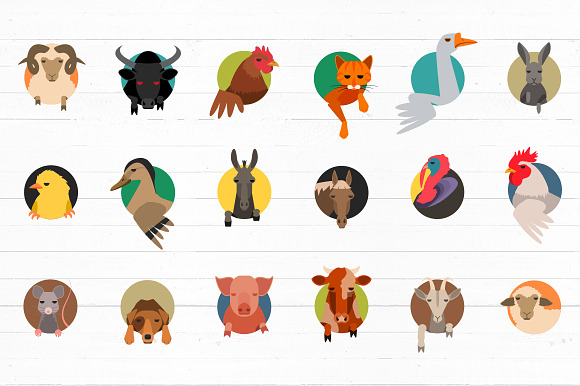 Farm animals icons big bundle in Animal Icons - product preview 1