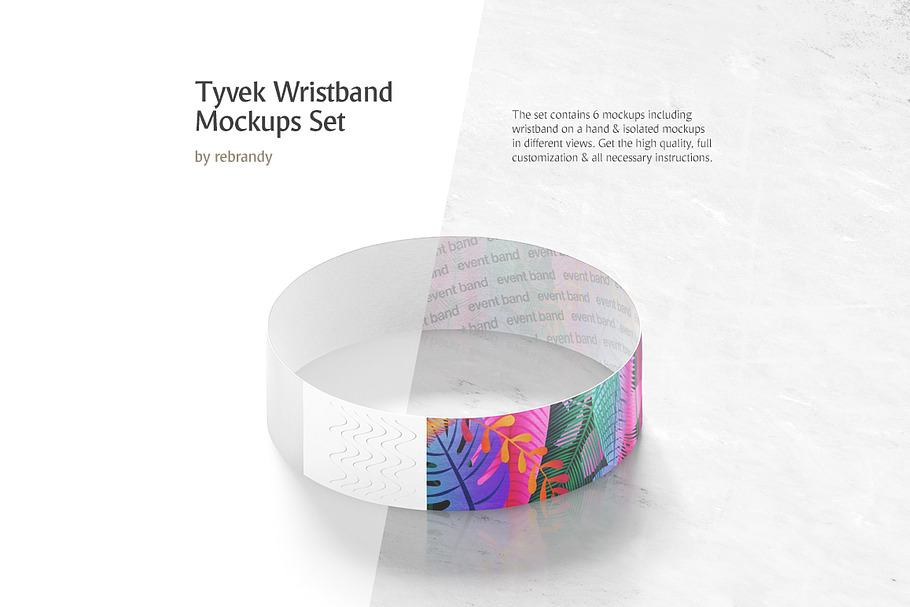 Tyvek Wristband Mockups Set in Product Mockups - product preview 8