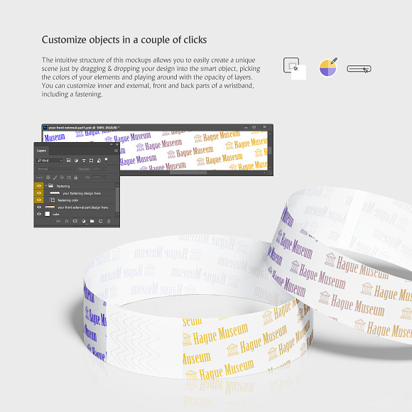 Tyvek Wristband Mockups Set in Product Mockups - product preview 3