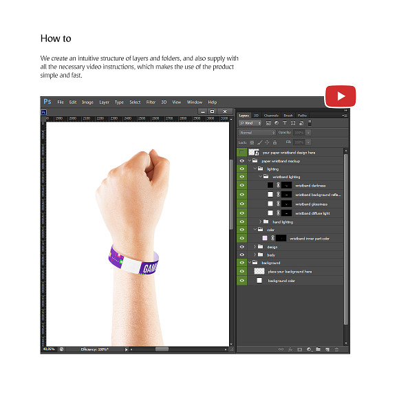Tyvek Wristband Mockups Set in Product Mockups - product preview 5