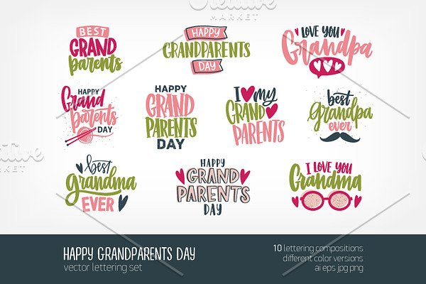Happy Grandparents day lettering