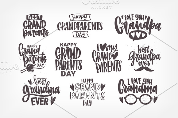 Happy Grandparents day lettering in Illustrations - product preview 1