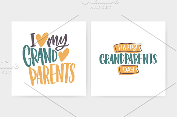 Happy Grandparents day lettering in Illustrations - product preview 3