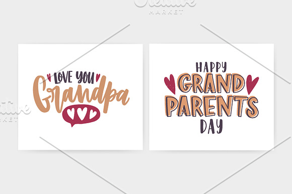 Happy Grandparents day lettering in Illustrations - product preview 4