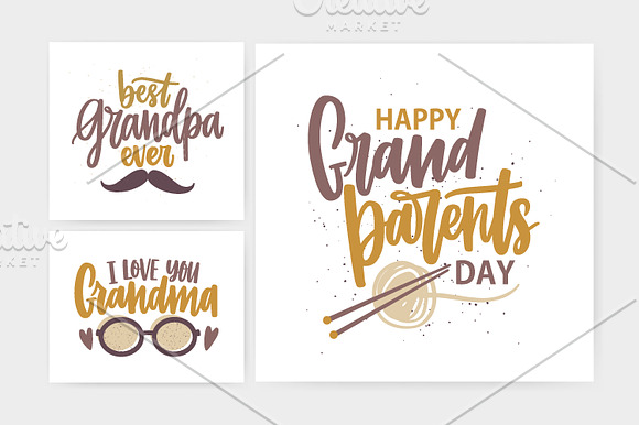 Happy Grandparents day lettering in Illustrations - product preview 5