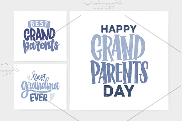 Happy Grandparents day lettering in Illustrations - product preview 6