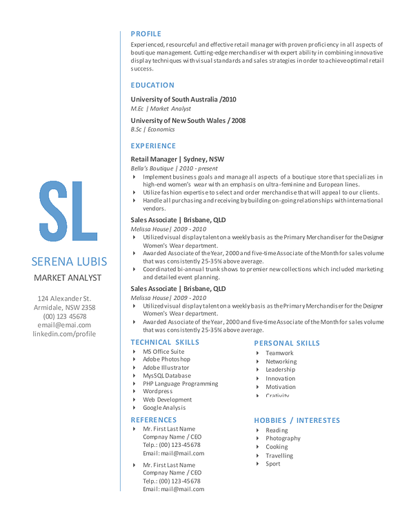2 in 1 simple initial Word resume in Resume Templates - product preview 2