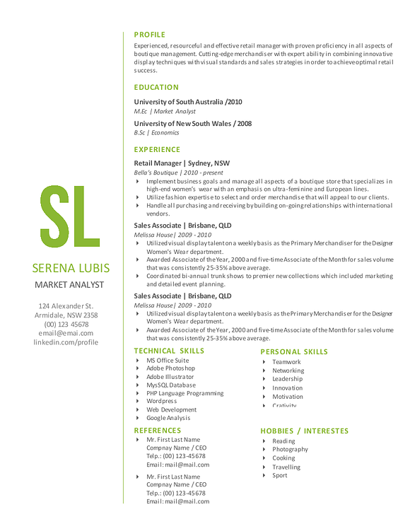 2 in 1 simple initial Word resume in Resume Templates - product preview 2