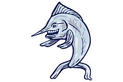 Blue Marlin Fish Isolated Cartoon