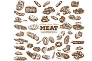 Vector meat food collection 7