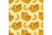 Seamless background, bread in a