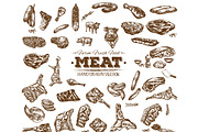 Vector meat food collection 9