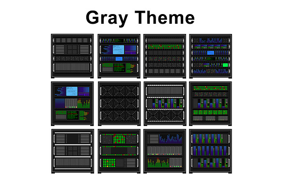 12 Servers(SVG, PNG, 3 Themes) in Illustrations - product preview 2