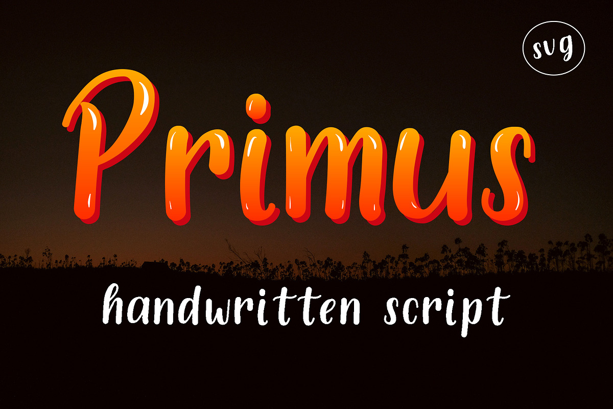 Primus Font SVG handwritten script in Display Fonts - product preview 8