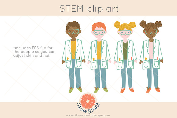 school science teacher STEM clip art in Illustrations - product preview 1