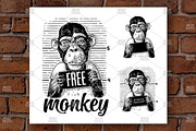 Monkeys police department Engrave
