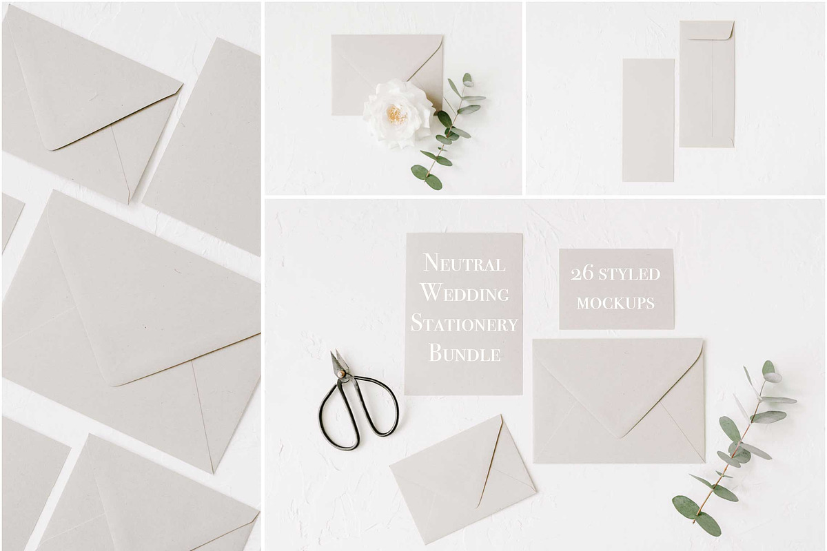 Neutral Wedding Styled Mockups in Print Mockups - product preview 8