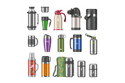 Thermos vector vacuum flask or