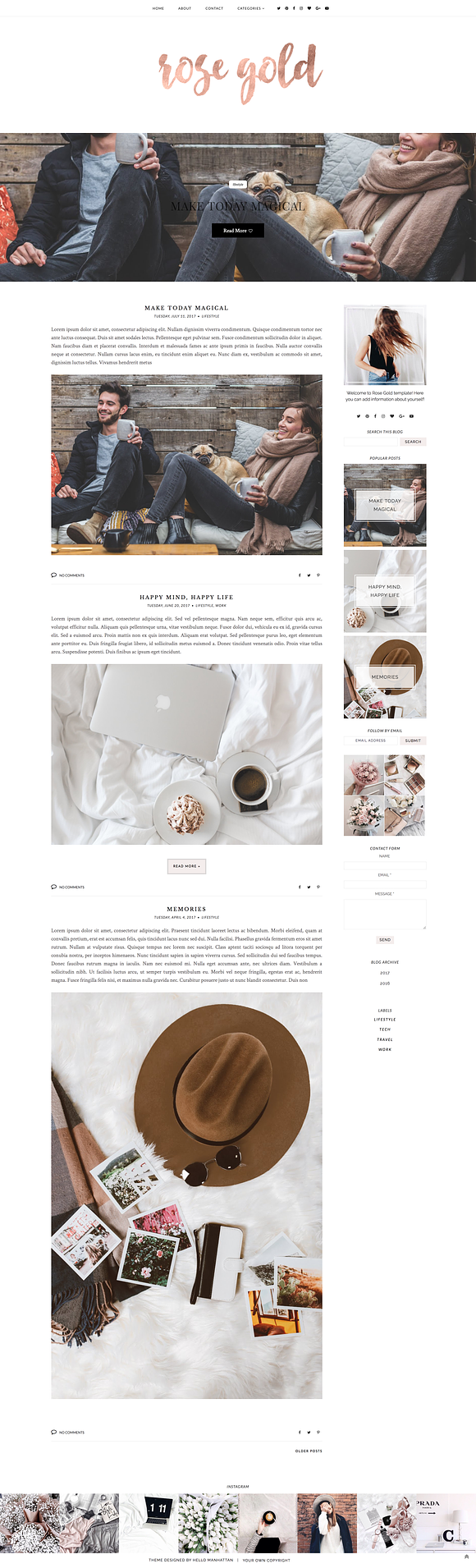 Rose Gold | Blogger template in Themes - product preview 1