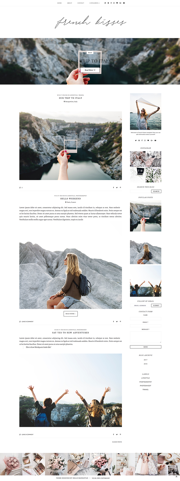 French Kisses | Blogger Template in Website Templates - product preview 2