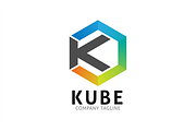Kube K Letter Cube Logo Template