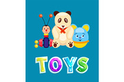 Toys Poster with Items Set Vector