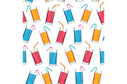 Cocktail Glasses Pattern Background