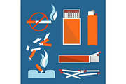 Stop Smoking Banner Isolated on Blue