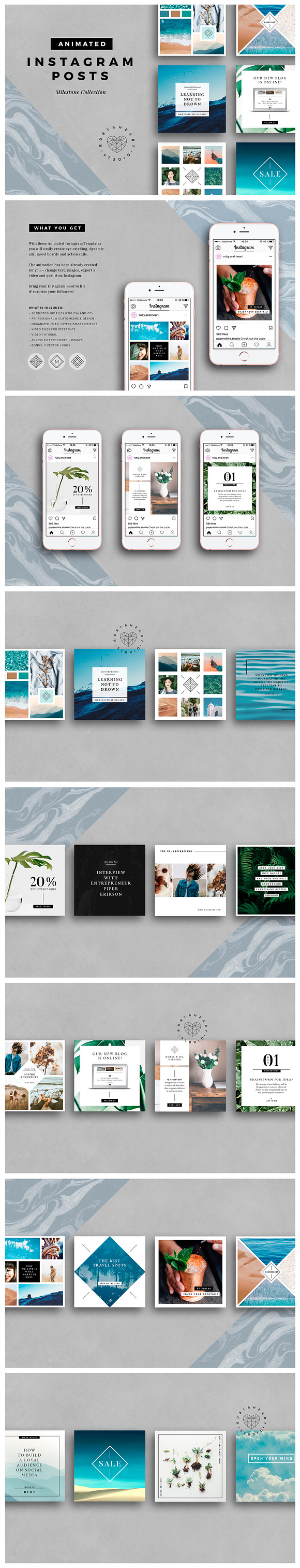 BUNDLE Animated Instagram Posts in Instagram Templates - product preview 5