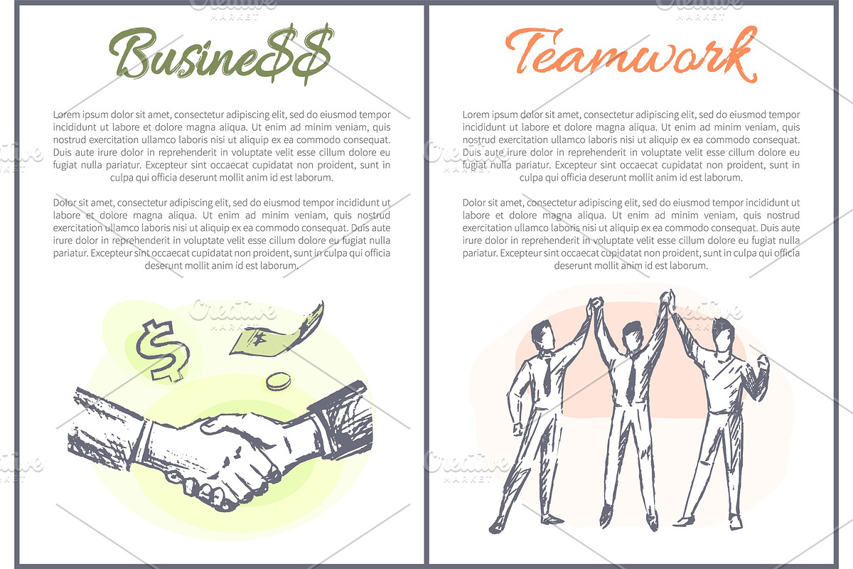 Business and Teamwork Posters Vector in Illustrations - product preview 8