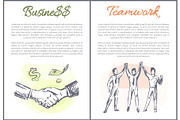 Business and Teamwork Posters Vector